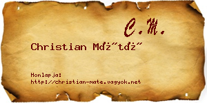 Christian Máté névjegykártya